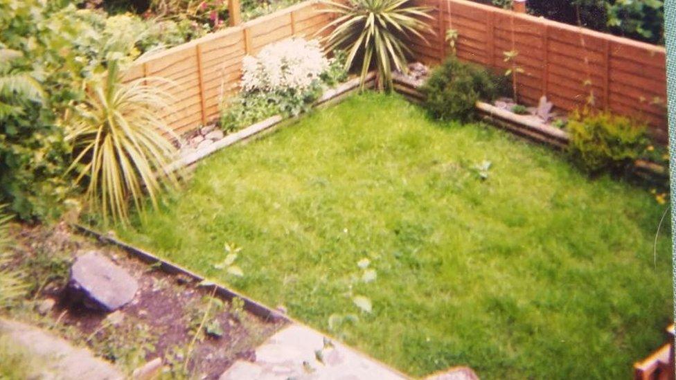 Richard Morrison's garden before the landslide at Ystalyfera