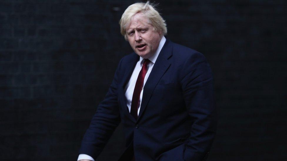 Boris Johnson arriving at Downing Street