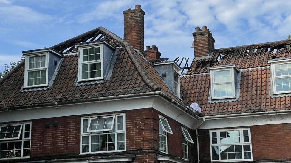 Fire damage to roofs