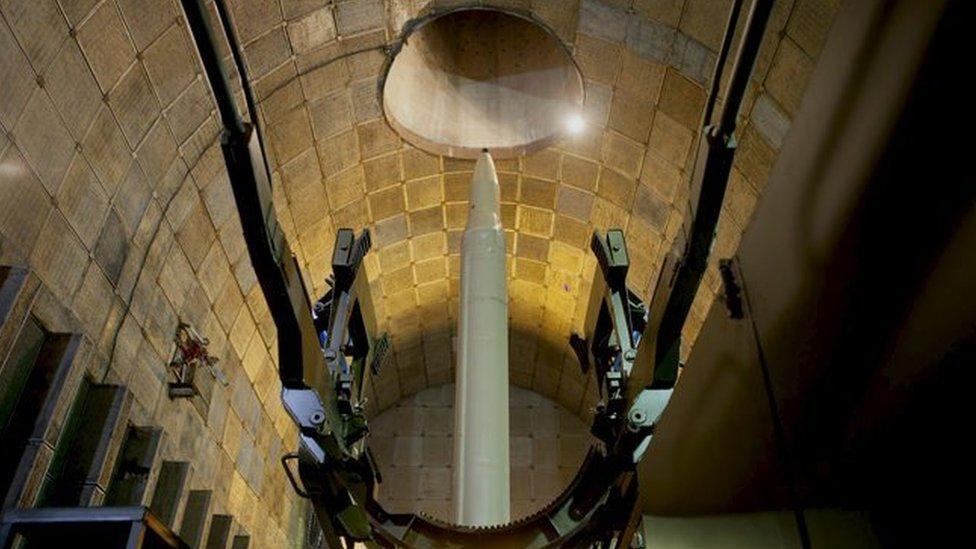 Missile is seen inside an underground depot in an undisclosed location in Iran