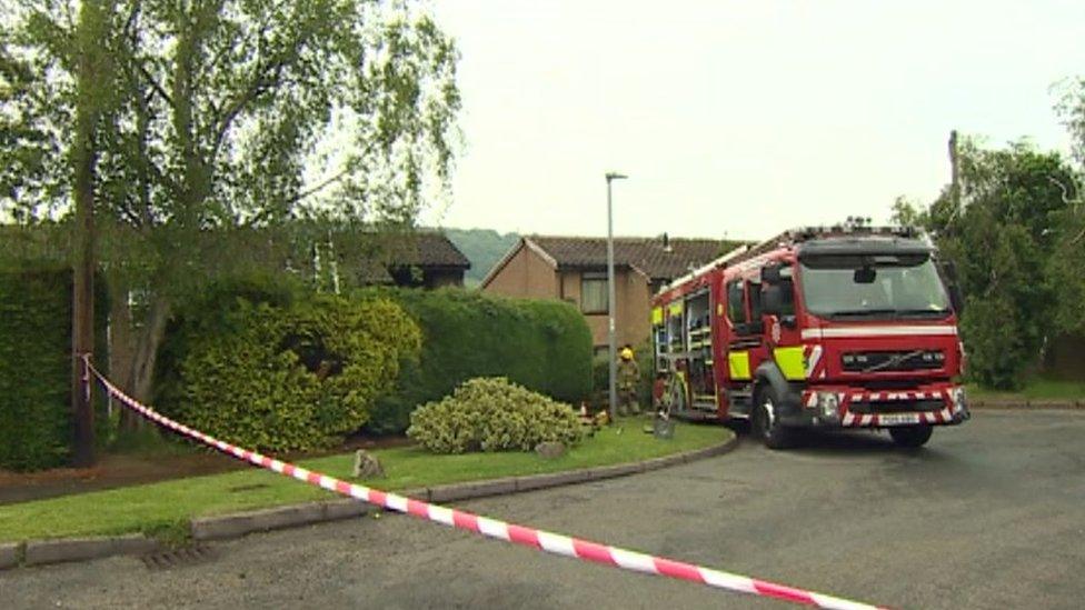 Fire engine at Beechmere Rise