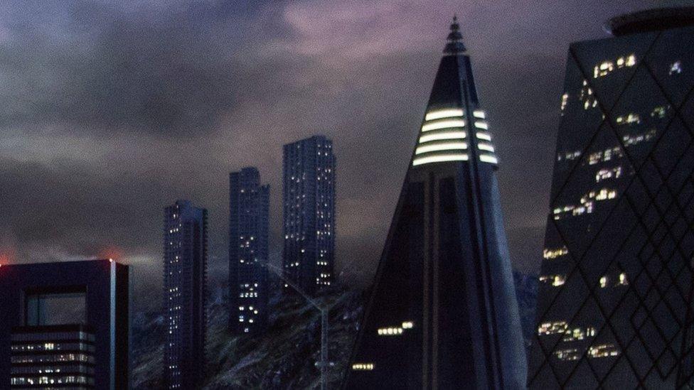 Futuristic city Tyrrau Mawr