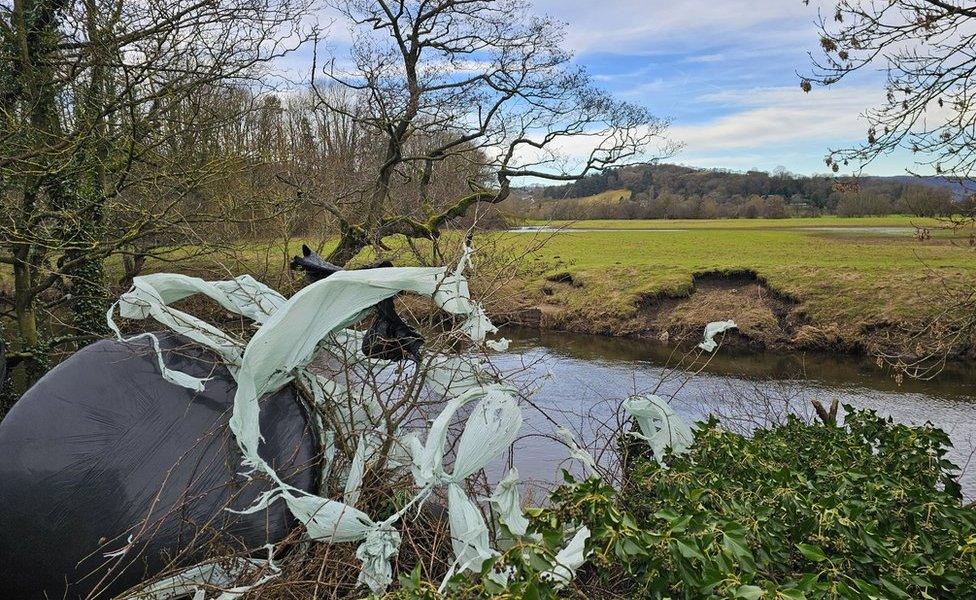 Plastic in river