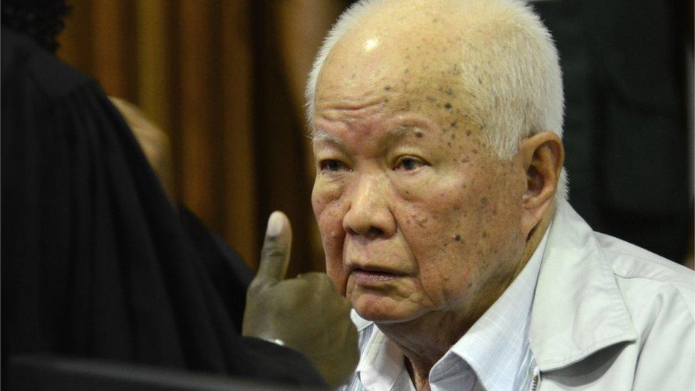 Khieu Samphan at the tribunal