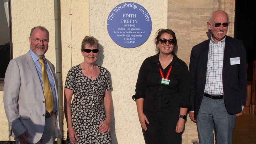 Edith Pretty Blue Plaque at Tranmer House on the Sutton Hoo site