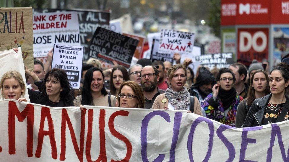 Protest against Australian asylum policy