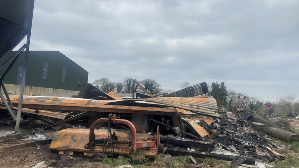 Scene of the fire at Gorey Road, Dungannon