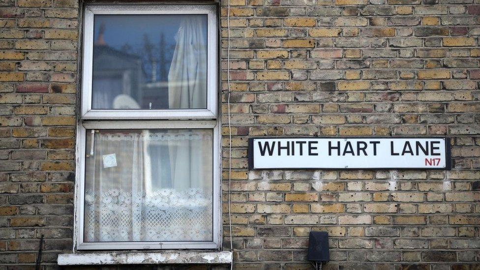 File image of a window next to a road sign for White Hart Lane