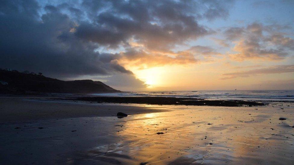 Sunrise at Langland Bay in Gower