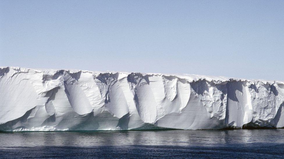 Ross ice shelf in the Ross Sea, Antarctica