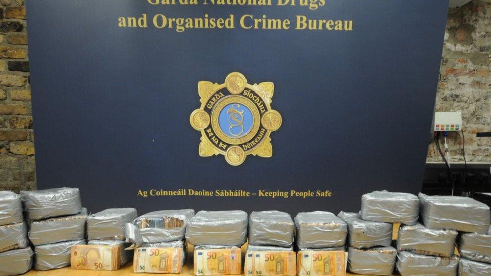 The cash found by gardaí