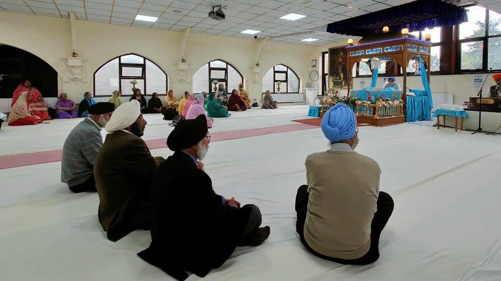 Prayers at the Ramgarhia Gurdwara in Bradford