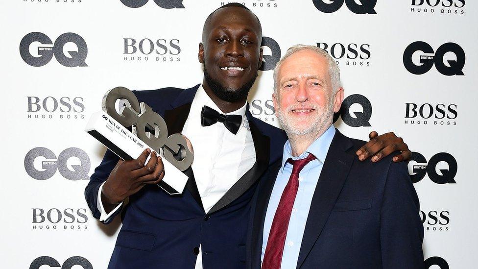 Stormzy and Jeremy Corbyn