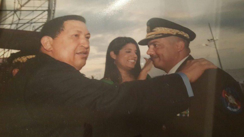 Cliver Alcala and late Venezuelan president Hugo Chavez