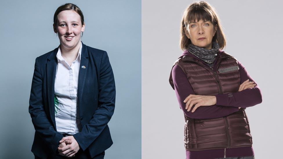 Mhairi Black (left) and actress Maureen Beattie (right)