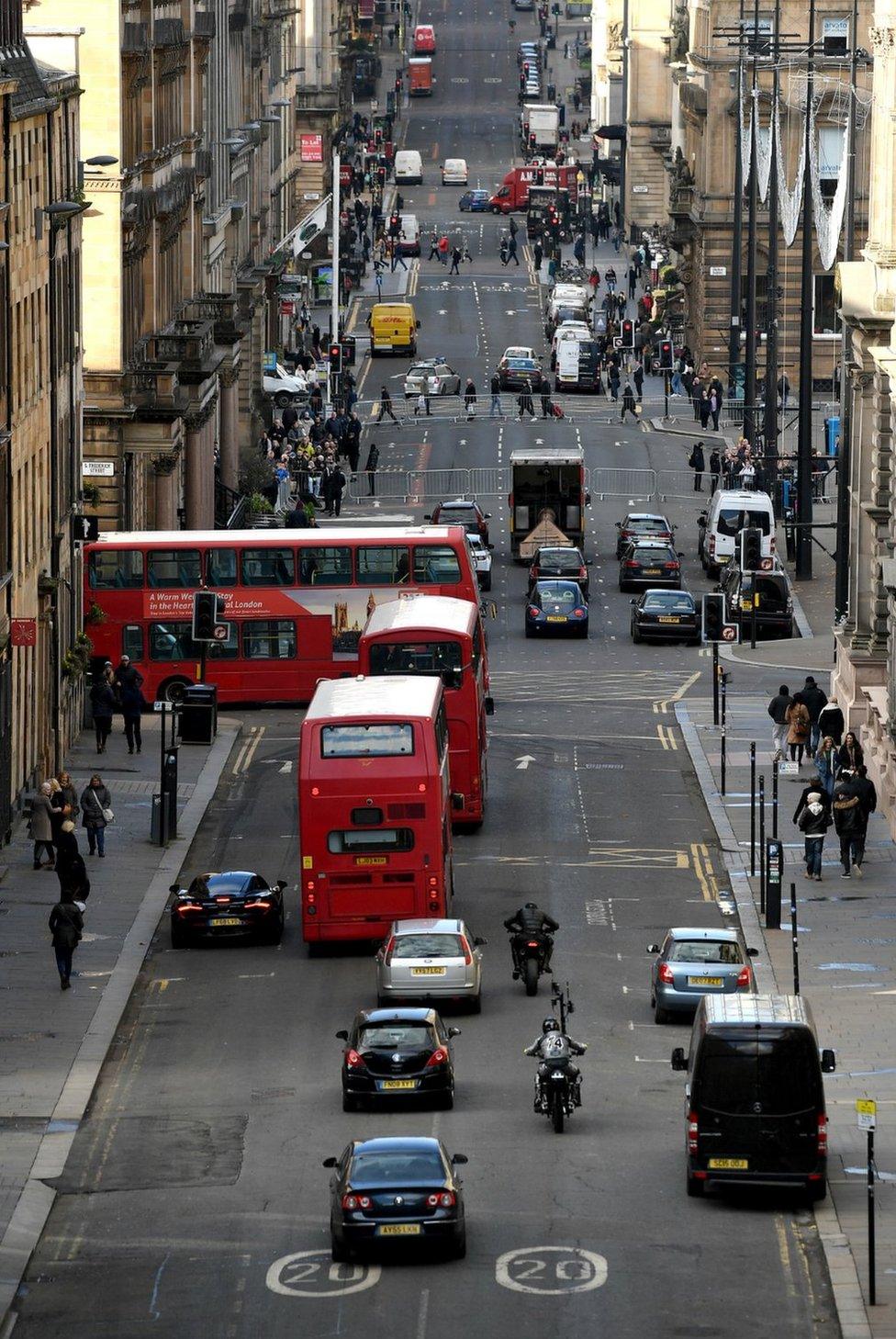 Filming in Glasgow city centre