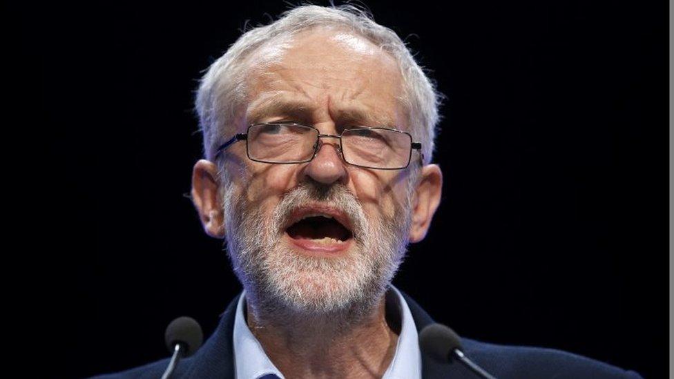 Jeremy Corbyn addressing TUC in Brighton