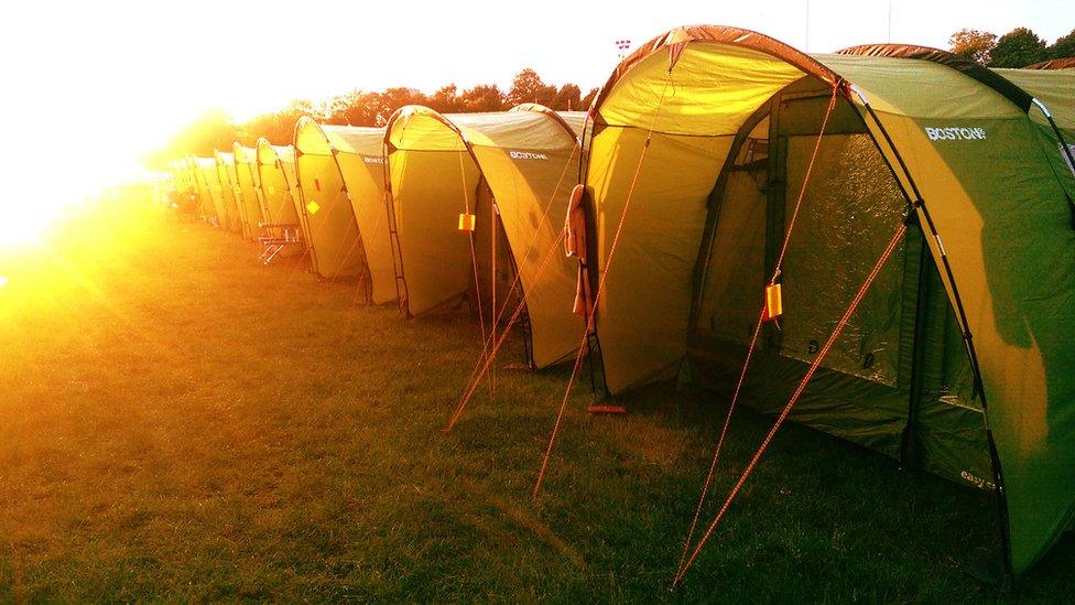 Similar tents will be used in the Camp Cardiff set up