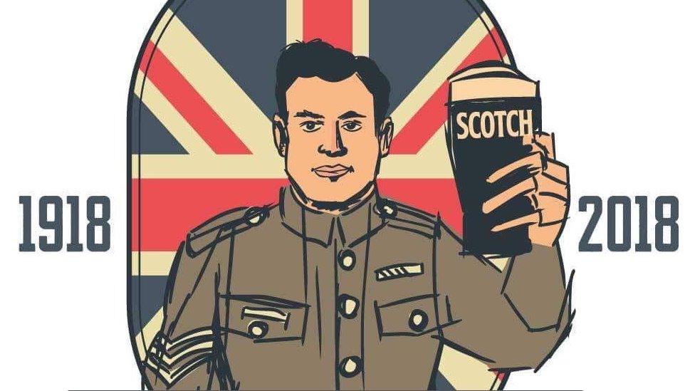 Label for beer celebrating Sgt Jack Payne