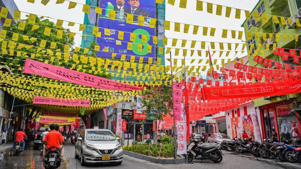 Election banners in Male