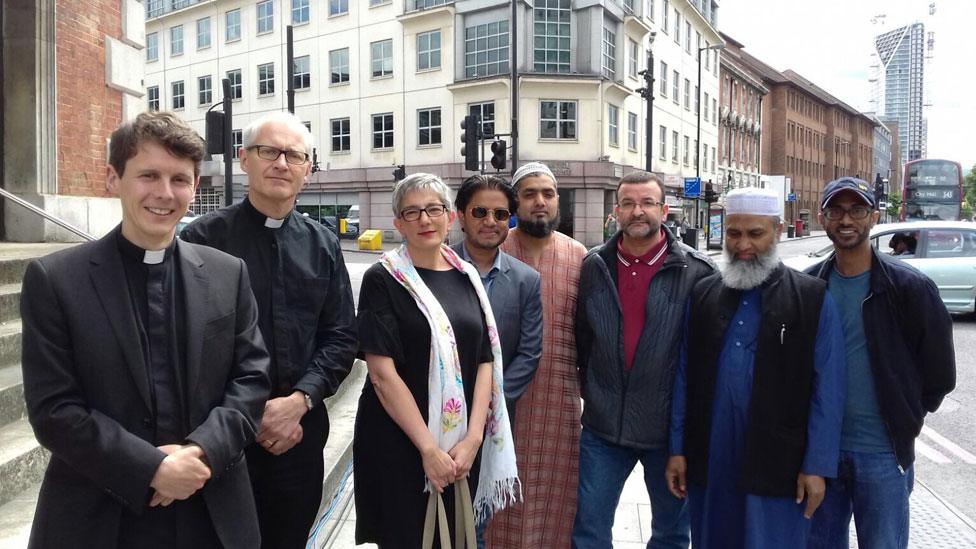 Rabbi Shulamit Ambalu, with other faith leaders