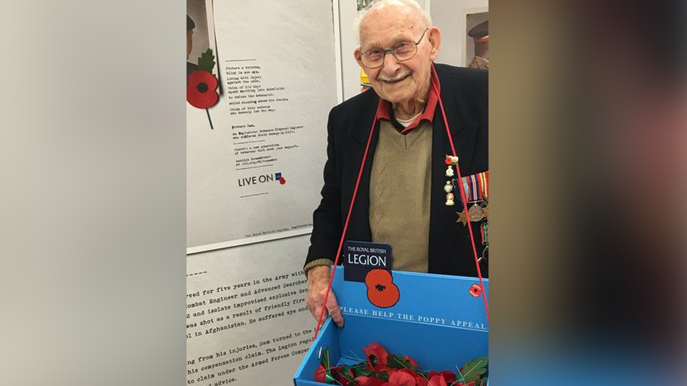 Ron Jones selling poppies