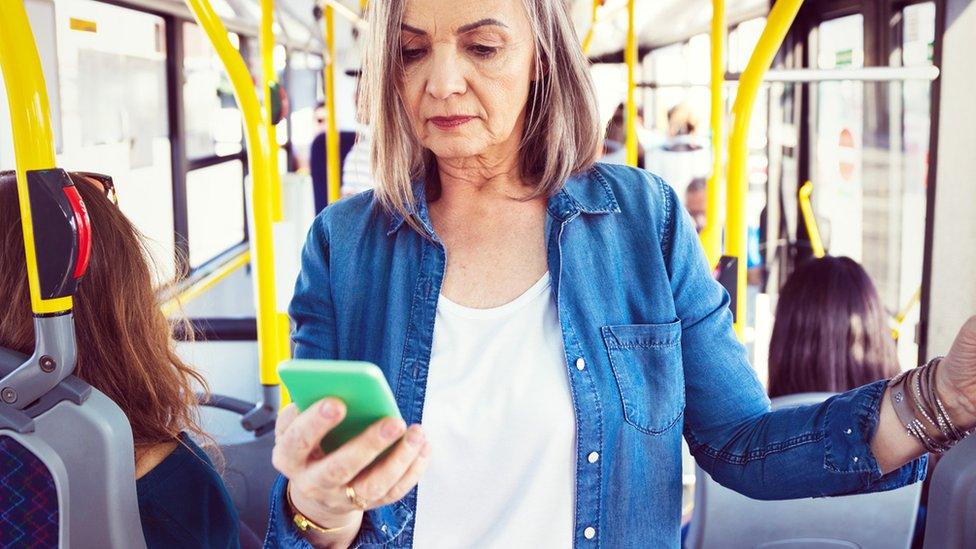 Woman looking at phone