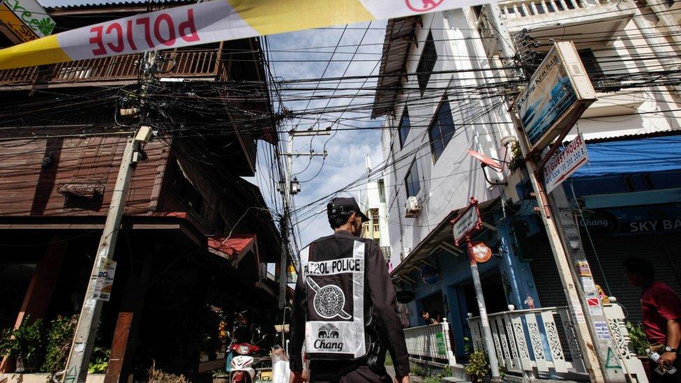 Thai police officer at site of explosion in Hua Hin