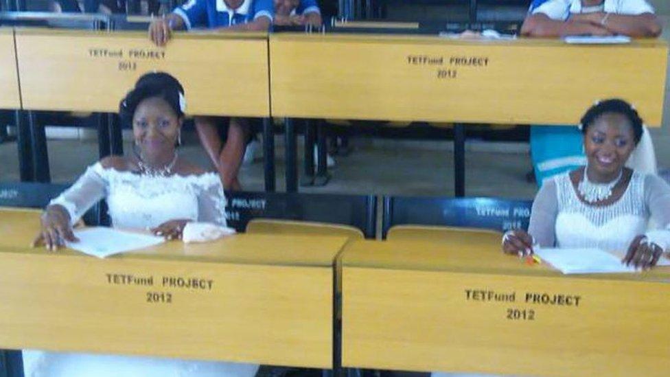 Docas Atsea and Deborah Atoh sitting exams