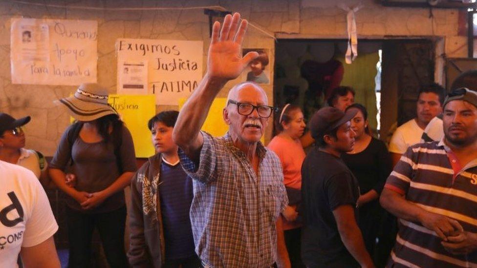 Guillermo Anton shown at the funeral of his granddaughter