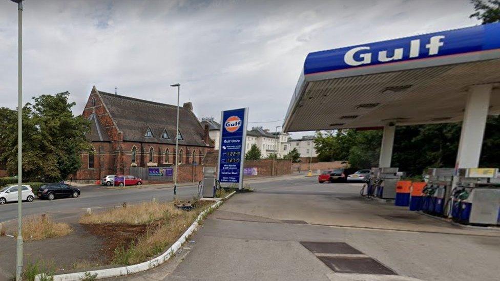 The attack happened near the Gulf petrol station in Gloucester