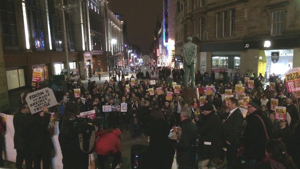 protestors in Glasgow