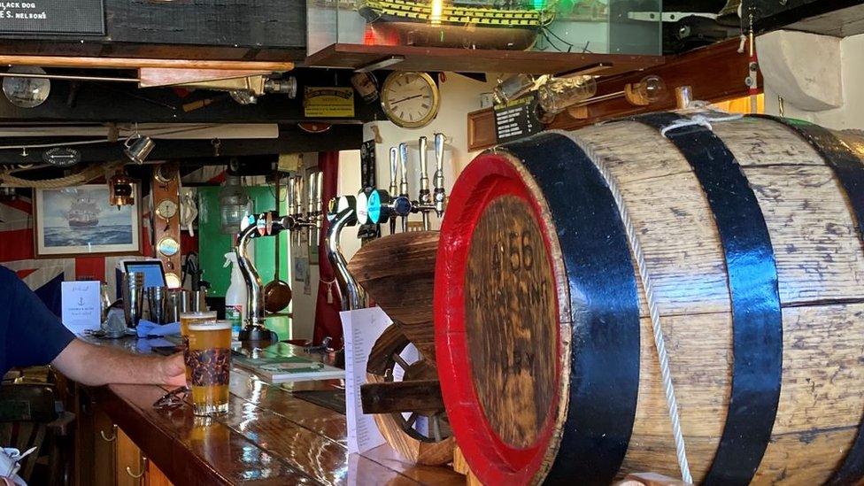 Inside the Crown and Mitre pub. King's Lynn