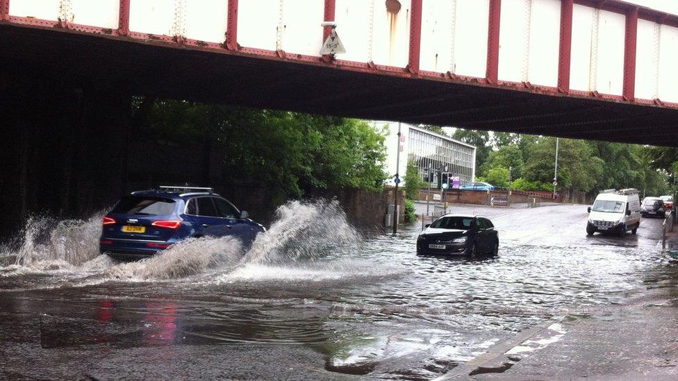 Water on road at Haggs Road