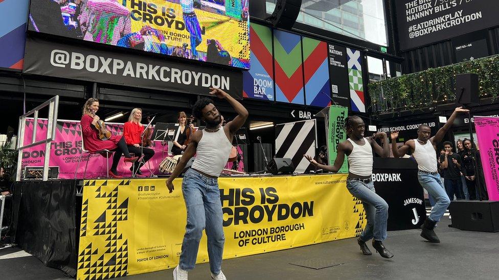 Artists perform at the launch event at BoxPark Croydon.