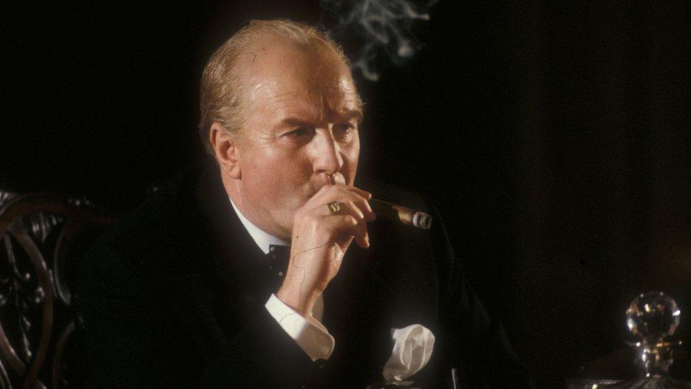 Robert Hardy as Winston Churchill in Bomber Harris