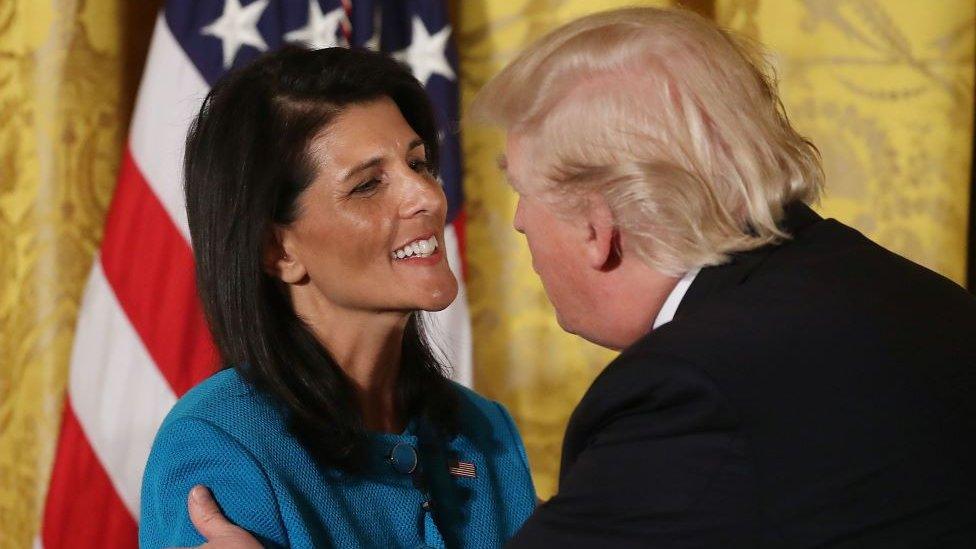 Nikki Haley with Donald Trump in 2017