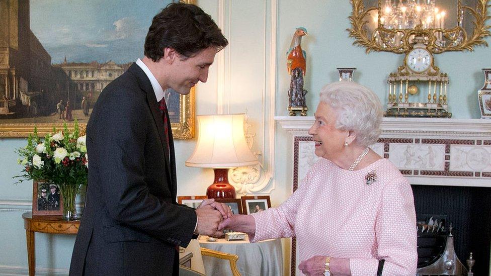 Justin Trudeau and Queen Elizabeth