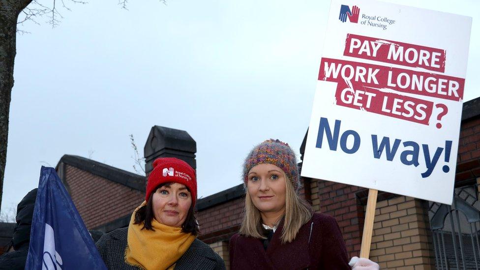 Striking nurses