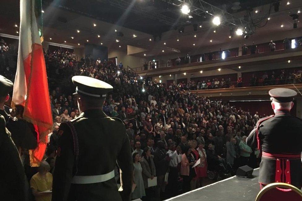 At a citizenship ceremony last month, 2,400 new Irish citizens stood up for the Irish national anthem