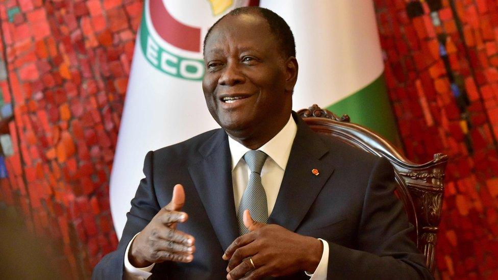 Ivory Coast president Alassane Ouattara speaks during a ceremony at the presidential palace in Abidjan on 24 September