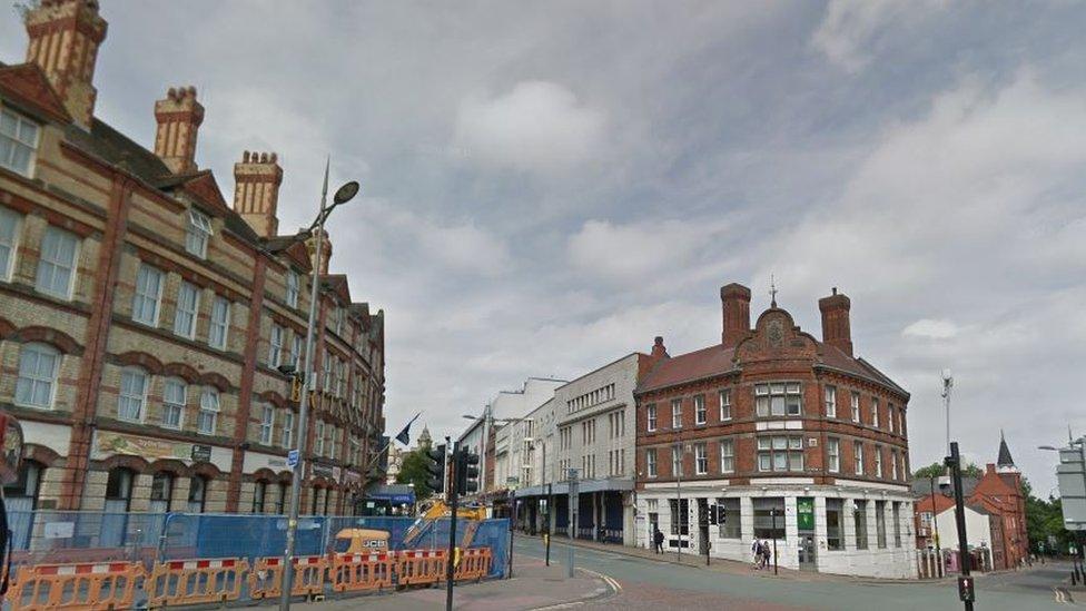 Pipers Row at the junction of Lichfield Street