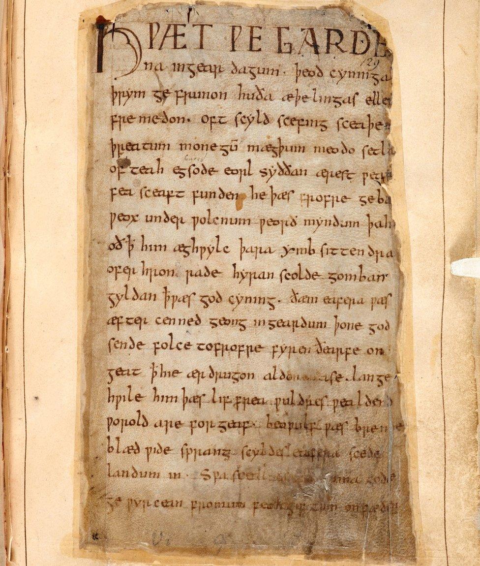 The single surviving manuscript of Beowulf