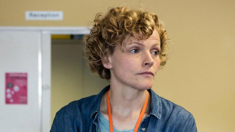 Maxine Peake as sexual health worker Sara Rowbotham in Three Girls