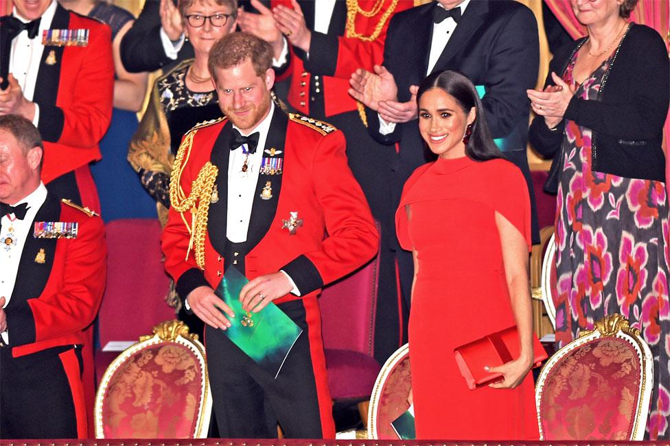 The Duke and Duchess of Sussex arrive to attend The Mountbatten Festival of Music at the Royal Albert Hall