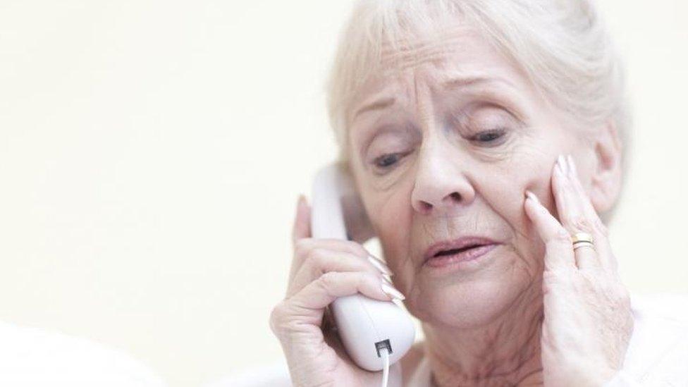 Older woman on phone