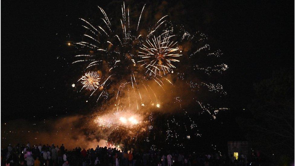 Display team UK Fireworks Company. British Firework Championships 2023 held in the city of Plymouth - Day 1.