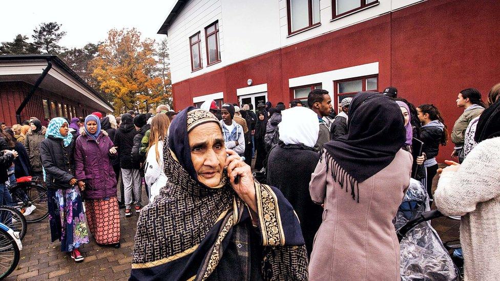 Scene outside school after attack, 22 Oct 15