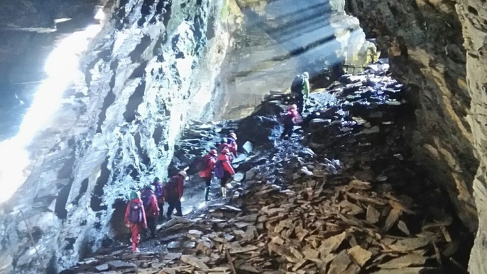 Caving at Rhos y Gweliau