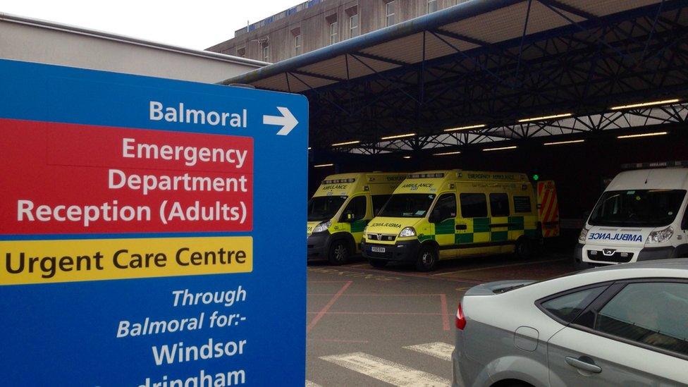 Sign post at Leicester Royal Infirmary